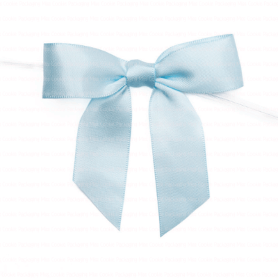 lite blue satin pre tied bow