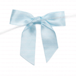 lite blue satin pre tied bow