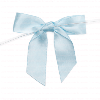 lite blue satin pre tied bow