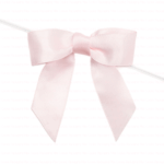 powder pink satin pre tied bow