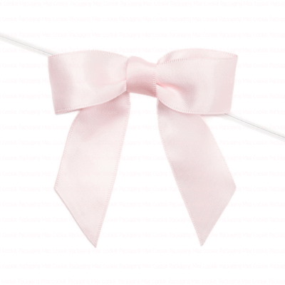 powder pink satin pre tied bow