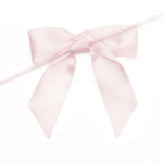 powder pink satin pre tied bow