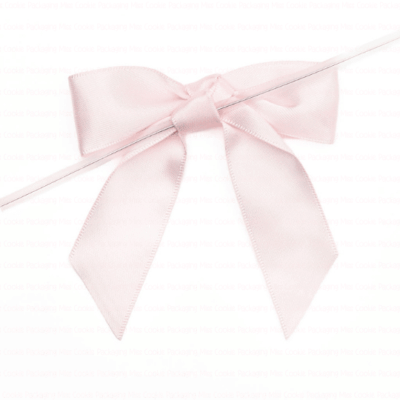 powder pink satin pre tied bow