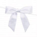 white satin pre tied bow