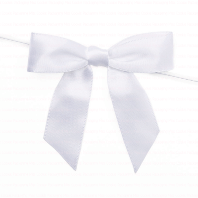 white satin pre tied bow