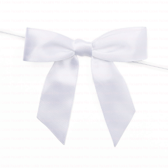 white satin pre tied bow