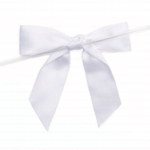 white satin pre tied bow