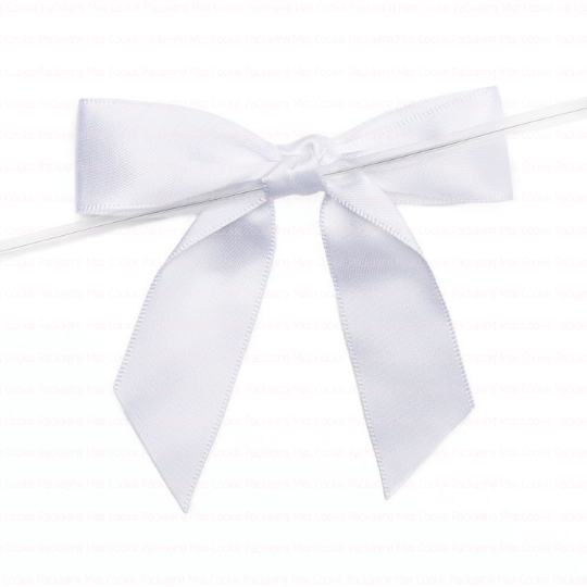 white satin pre tied bow