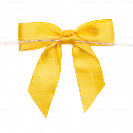 yellow gold satin pre tied bow