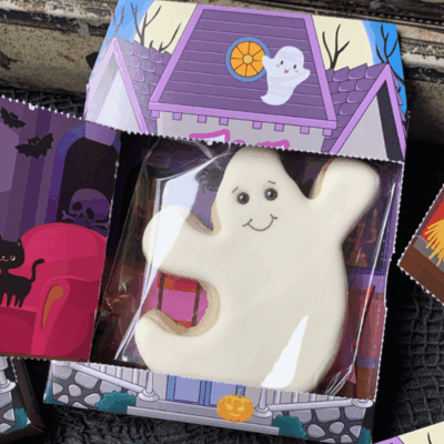 trick or treat box with cookie