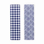 Greaseproof Backer - Blue Hatch Gingham - 9.5” x 2.625” (for 3” x 12”  Clear Bag) - Image 2