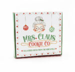 Cookie Pizza Box "Mrs Claus Cookie Co" - 4" x 4" x 7/8" Cookie Packaging Box