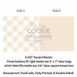 Greaseproof Backer - Solid Beige Gingham - 4.375" Square Backer (for 4.5" BOX or 5" x 7" Clear Bag)