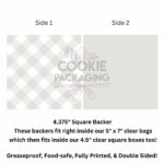 Greaseproof Backer - Solid Grey Gingham - 4.375" Square Backer (for 4.5" BOX or 5" x 7" Clear Bag)