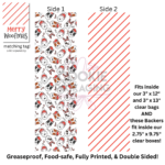 Greaseproof Backer - Merry Woofmas Pattern - 9.5” x 2.625” (for 3” x 12” Clear Bag)