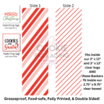 Greaseproof Backer - Red Stripes - 9.5” x 2.625” (for 3” x 12” Clear Bag)