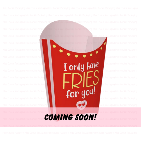 Fries for you "I only have FRIES for you!" French Fry Cookie Box - Set of 12 - Image 1