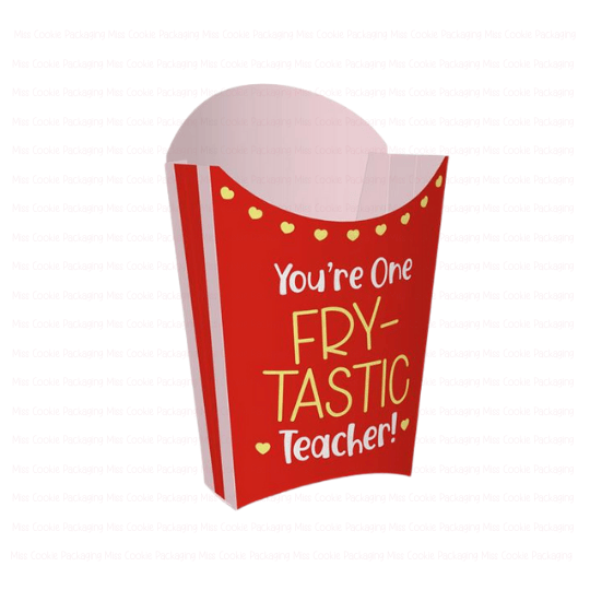 Frytastic teacher "You’re One FRY-TASTIC Teacher!" French Fry Cookie Box - Set of 12 - Image 1