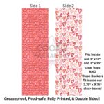 Red Love Hearts Tall Greaseproof Cookie Backer