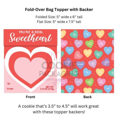 Sweethearts Fold Over Cookie Topper Backer