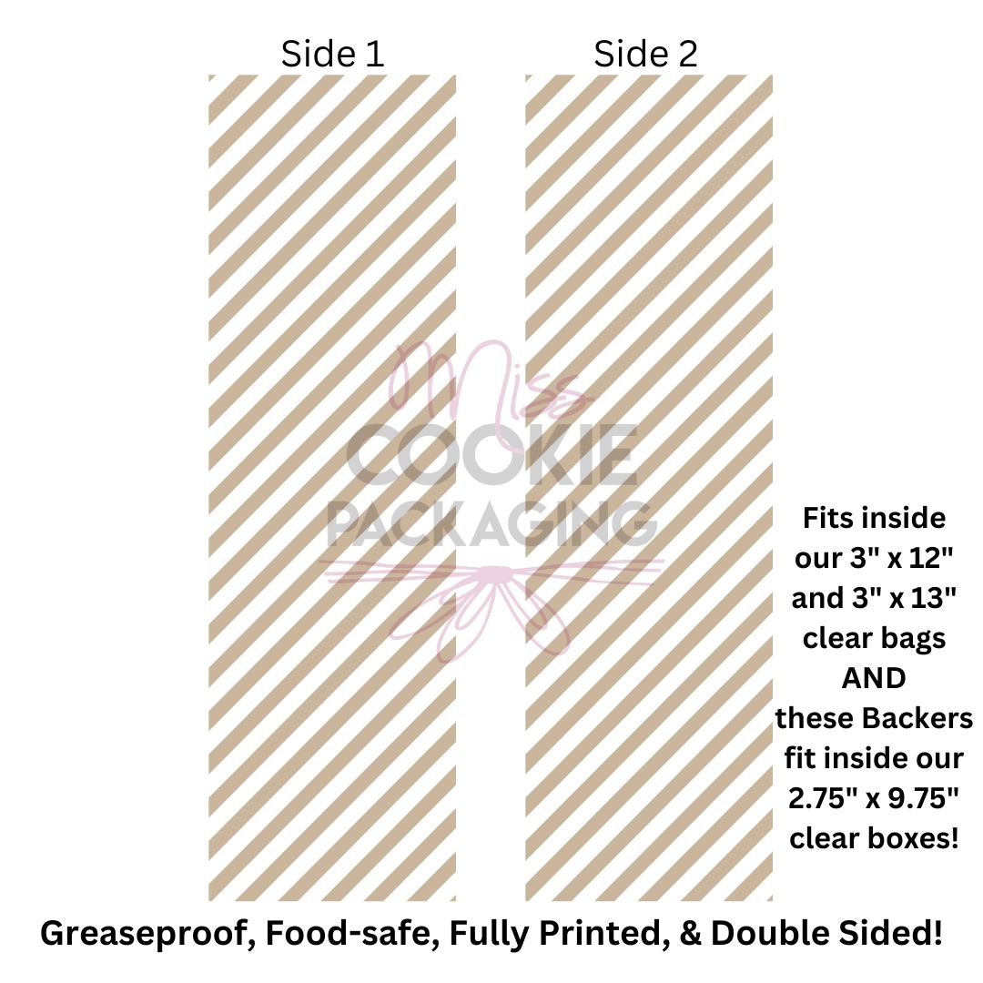 167 Brown Stripes Food-Safe Greaseproof Cookie Backer Brown Stripes Food-Safe Greaseproof Cookie Backer