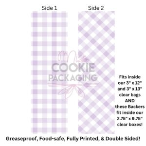 Purple Gingham Food-Safe Greaseproof Cookie Backer