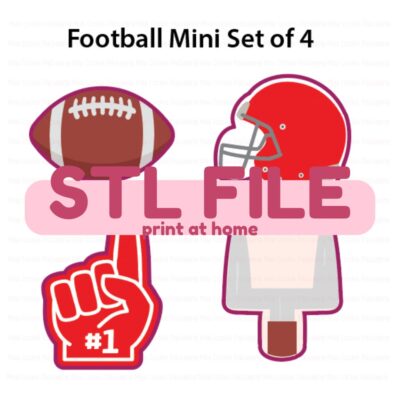 Football Set of 4 Mini Cookie Cutters