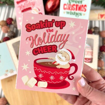 Soakin up the Holiday Cheer Cookie Greeting Card
