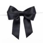 Black Satin Pre-tied Bow