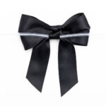 Black Satin Pre-tied Bow