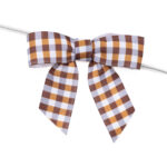 Fall Plaid Grosgrain Pre-tied Bow