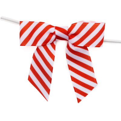 Candy Cane Stripe Pre-tied Bow