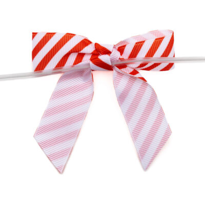 Candy Cane Stripe Pre-tied Bow