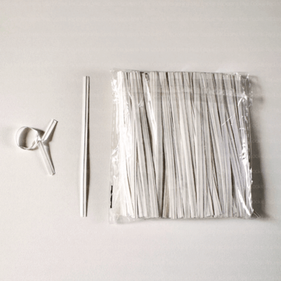 White Twist Ties - 4”