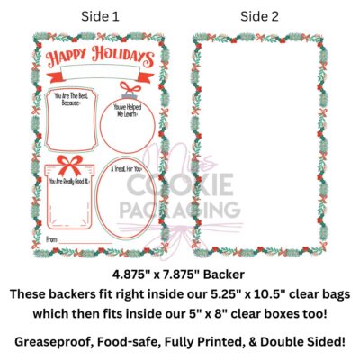 Happy Holidays Teacher Food-Safe Greaseproof Cookie Backer