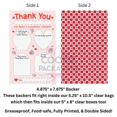 alentines Teacher Fill-In Food-Safe Greaseproof Cookie Backer