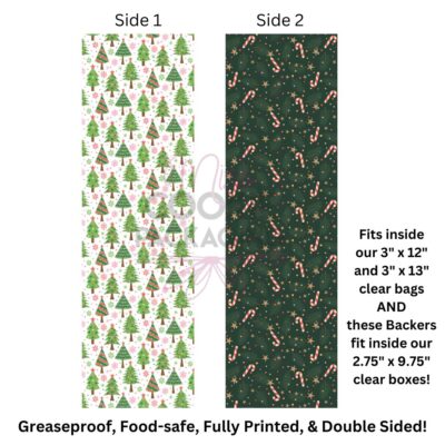Dark Green Candy Cane Trees Food-Safe Greaseproof Cookie Backer