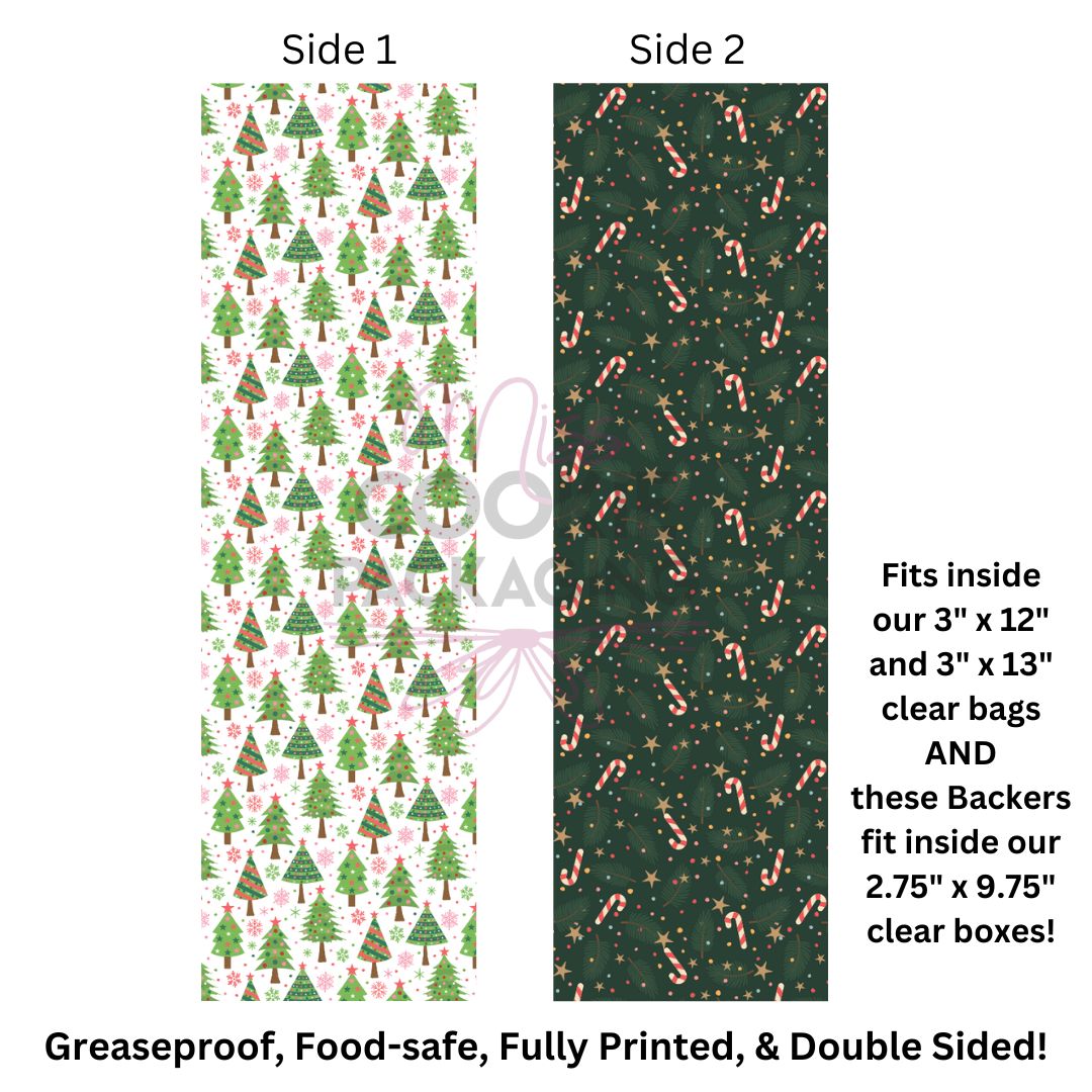 238 Dark Green Candy Cane Trees Food-Safe Greaseproof Cookie Backer Dark Green Candy Cane Trees Food-Safe Greaseproof Cookie Backer
