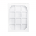 Large White Bento Cookie Box - Includes Box & 12 Cavity Tray