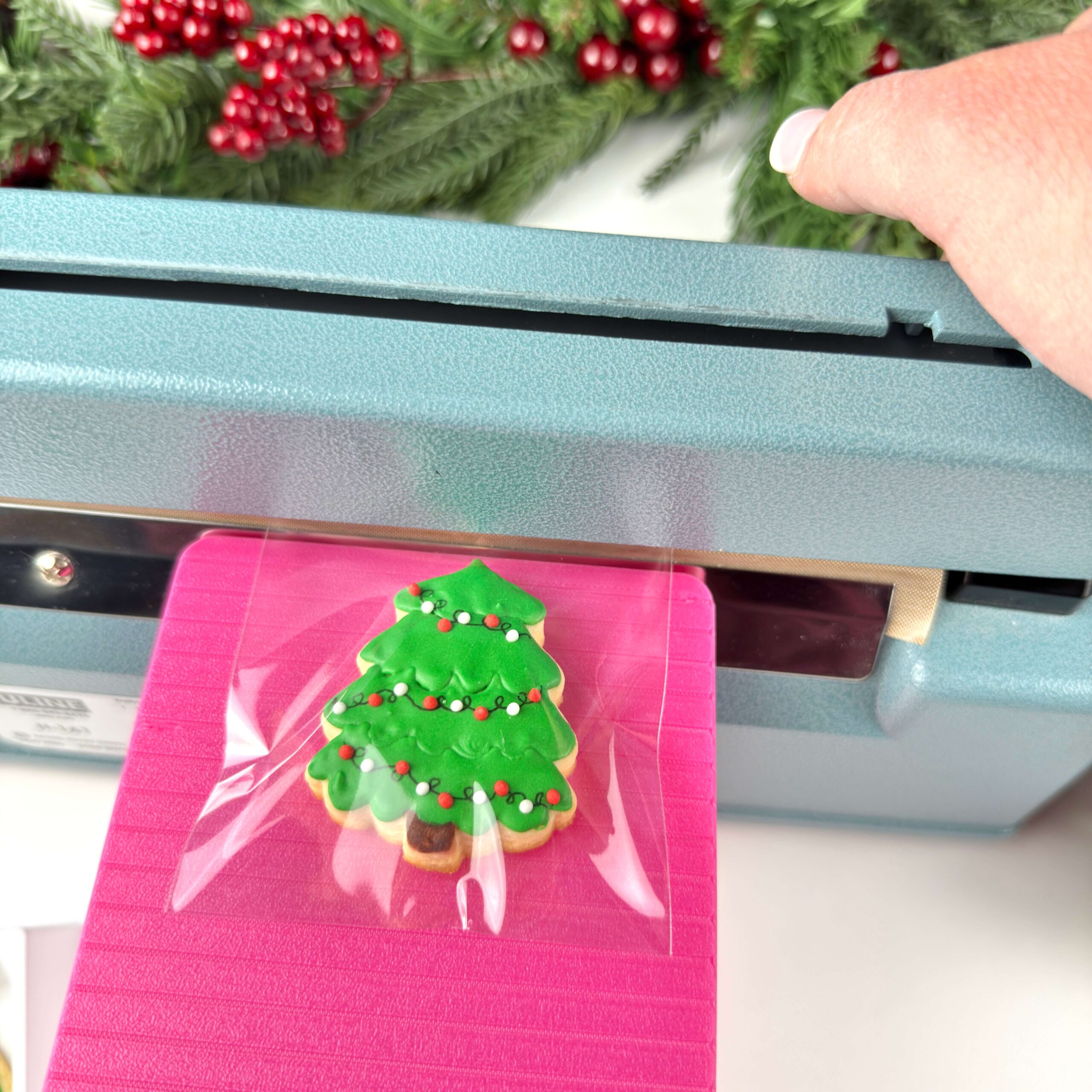 Heat Seal Poly Bag with Christmas Tree Sugar Cookie