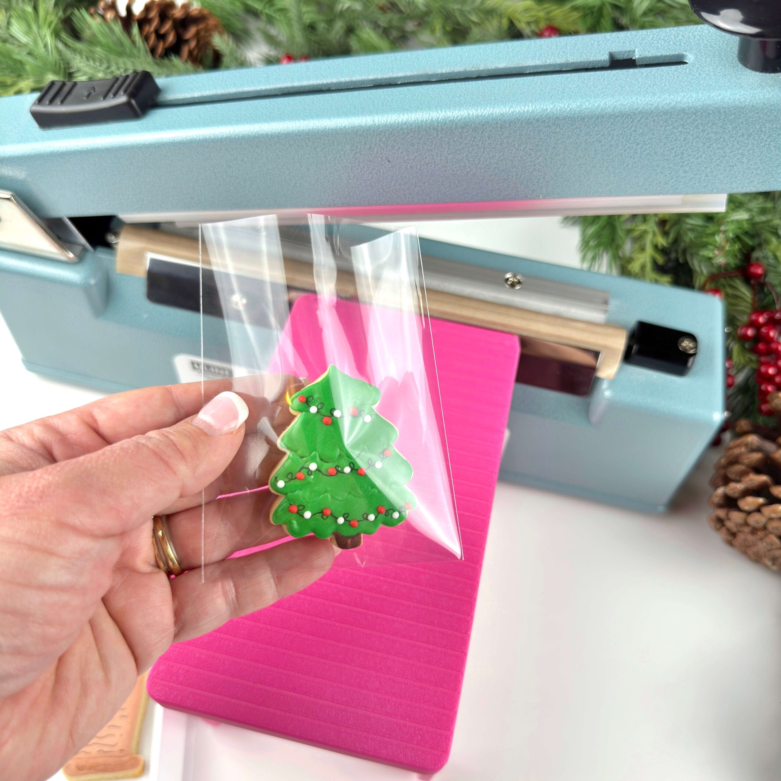 Heat Sealing Christmas Cookie in Poly Bag
