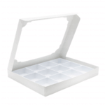 Large White Bento Box - Includes Box & 12 Cavity Tray - 12.625" x 9.625" x 1.5" - Set of 10 - Image 2
