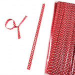 Red White Dots Twist Ties - 4”