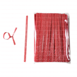 Red White Dots Twist Ties - 4”