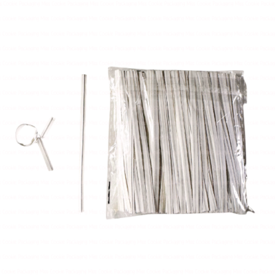 White Twist Ties - 4”