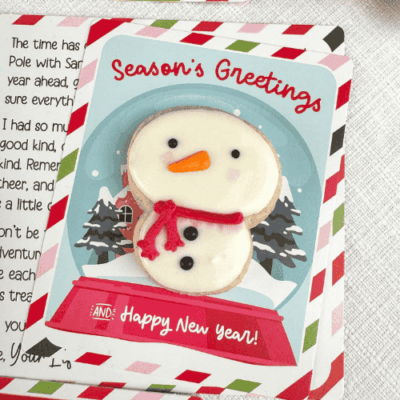 Elf Snow Globe Greaseproof backer for cookies