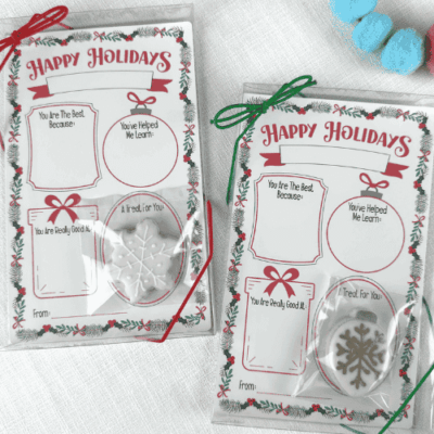 Happy Holidays Teacher Food-Safe Greaseproof Cookie Backer