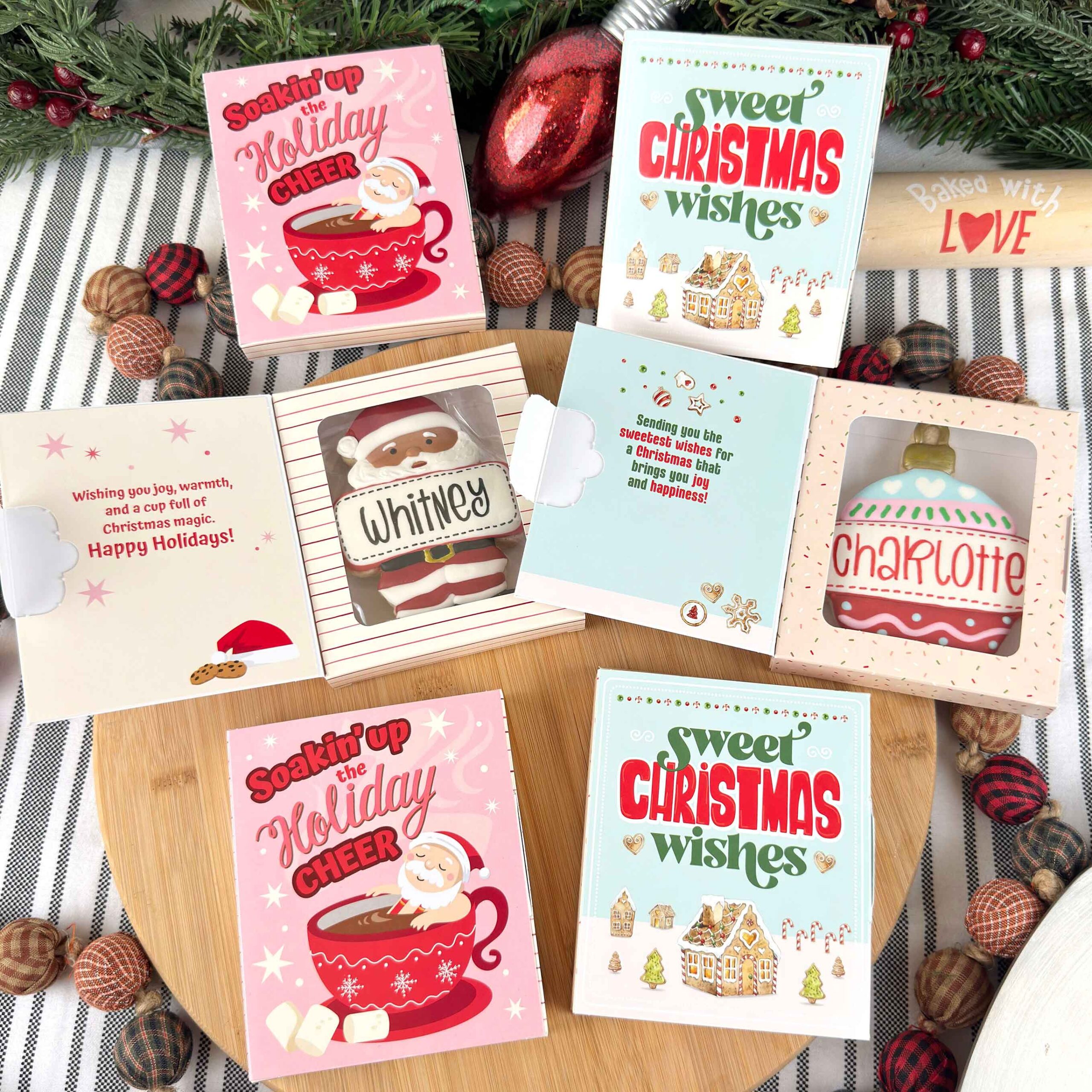 Christmas Cookies Packaged in Cookie Greeting Cards