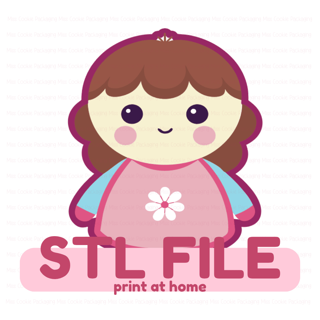 _Mini Doll STL STL FILE - Digital ONLY - Mini Baby Doll - 2" wide x 2" tall Cookie Cutter - Image 1