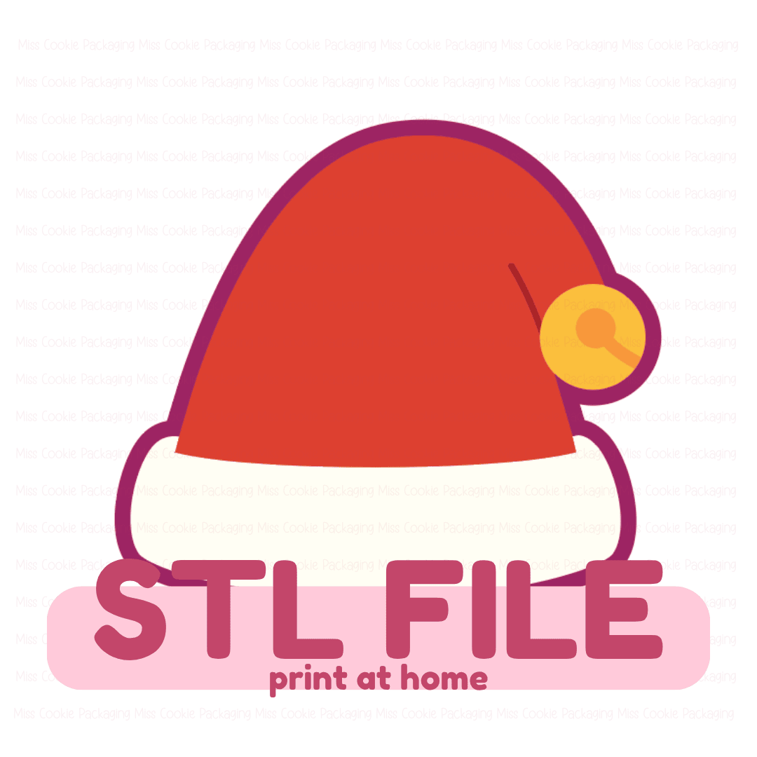 Mini Santas Hat STL STL FILE - Digital ONLY - Mini Santa's Hat - 2" wide x 2" tall Cookie Cutter - Image 1
